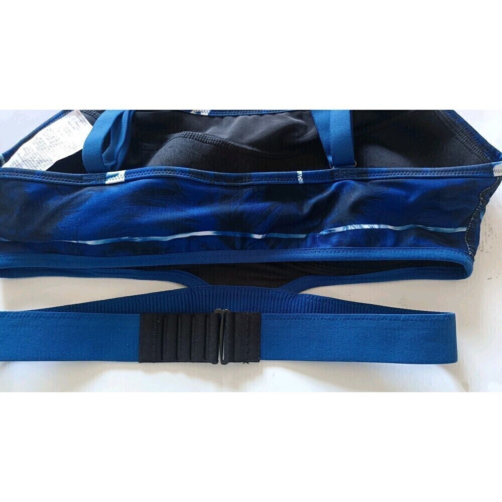 PUMA Sports Bra Size Medium Powershape Future Mid Impact Black Blue Strappy - Picture 10 of 13